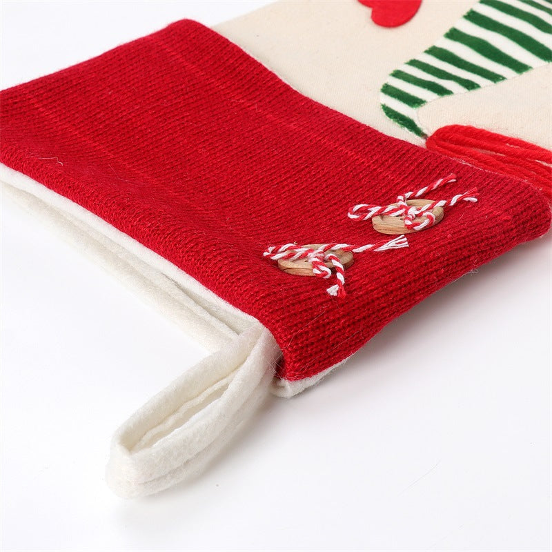 NNEDSZ Christmas Gnome Stocking with Red Striped Hat and Decorations - Holiday Decor (3 pieces)-2