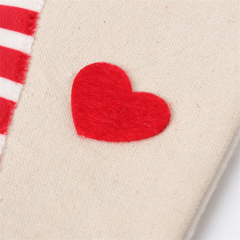 NNEDSZ Christmas Gnome Stocking with Red Striped Hat and Decorations - Holiday Decor (3 pieces)-4