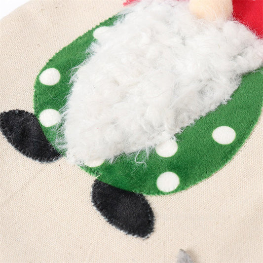 NNEDSZ Christmas Gnome Stocking with Red Striped Hat and Decorations - Holiday Decor (3 pieces)-1