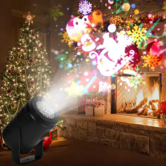 NNEDSZ Indoor Snowstorm Projector Light - 16 Pattern Rotating LED Christmas Projection Lamp for Festive Decor-1