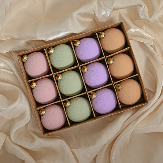 NNEDSZ Set of 12 Matte Christmas Ornaments- Pastel Colored Shatterproof Baubles for Holiday Decor (6 cm)-0
