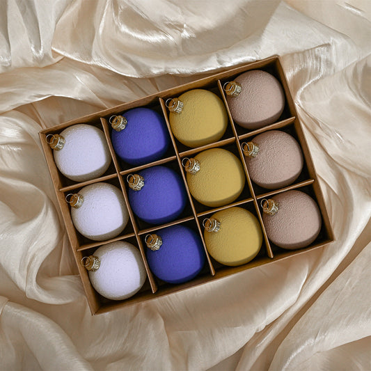 NNEDSZ Set of 12 Matte Christmas Ornaments- Pastel Colored Shatterproof Baubles for Holiday Decor (6 cm)-0