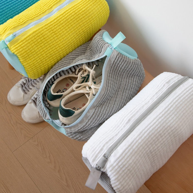 NNEDSZ Pink Shoe Laundry Bags - Mesh Protective Washing Bags for Shoes with Zipper Design-4