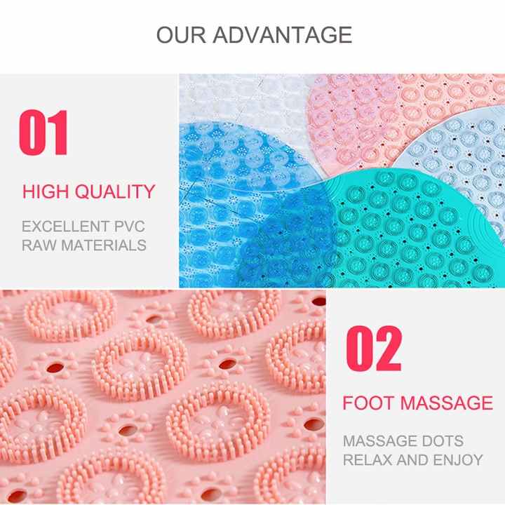 NNEDSZ Light Brown Non-Slip Round Shower Foot Scrubber Mat - Soft Silicone Massage Pad for Foot Cleaning-4