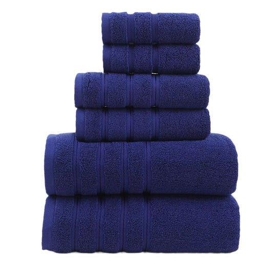 NNEDSZ Blue Luxury Cotton Towel Set - 6-Piece Ultra-Soft Bath, Hand, and Washcloth Set-0