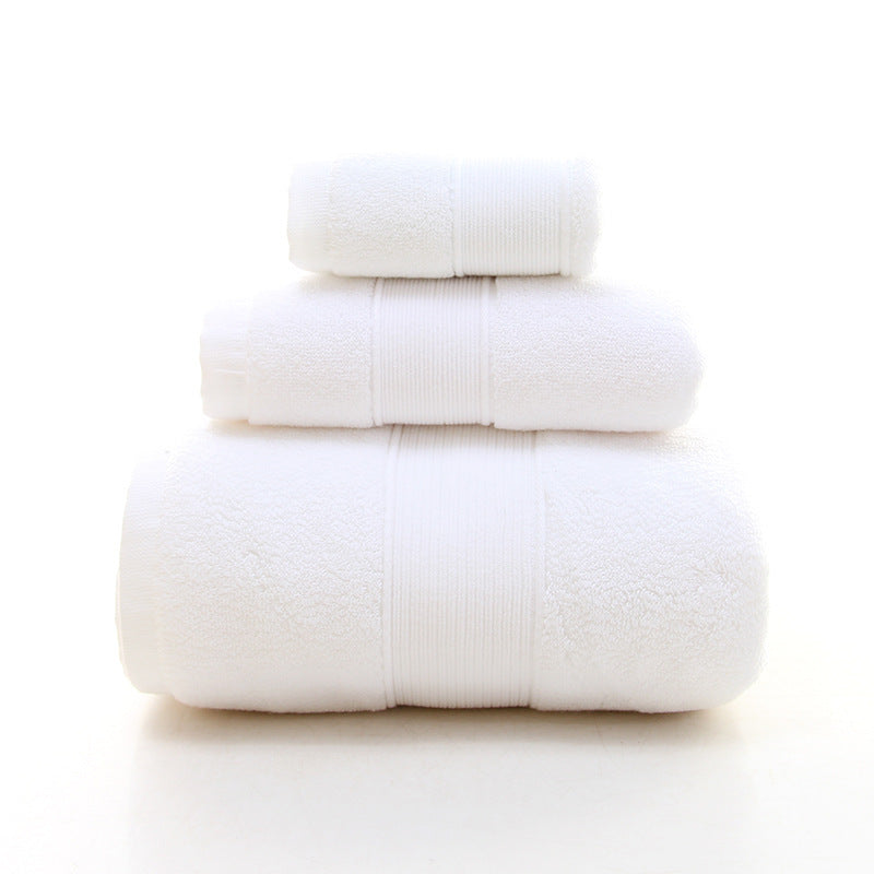 NNEDSZ White Luxury 100% Cotton Towel Set – 3-Piece Combed Cotton Bath Towel Set-0