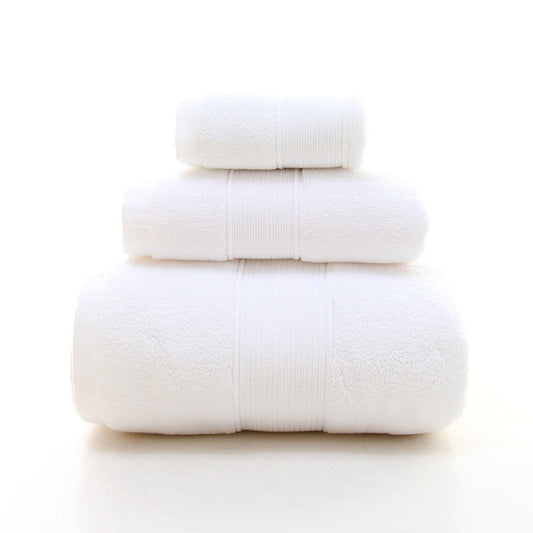 NNEDSZ White Luxury 100% Cotton Towel Set – 3-Piece Combed Cotton Bath Towel Set-0