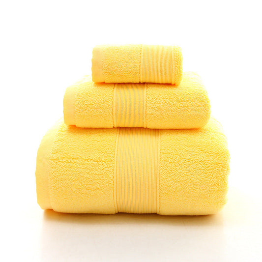 NNEDSZ Yellow Luxury 100% Cotton Towel Set - 3-Piece Combed Cotton Bath Towel Set-0