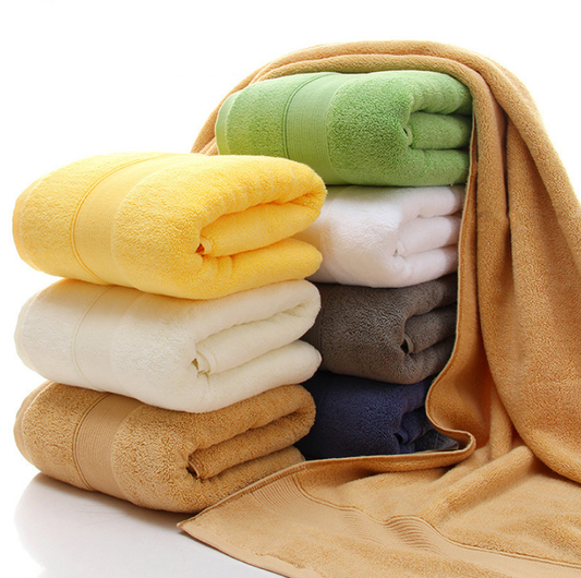 NNEDSZ Yellow Luxury 100% Cotton Towel Set - 3-Piece Combed Cotton Bath Towel Set-1