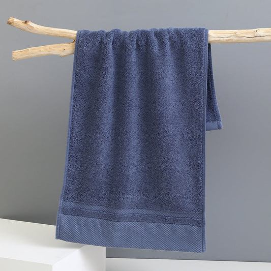 NNEDSZ Blue Luxury 100% Cotton Face Towel Set - 3-Piece Thick & Absorbent Towels-0