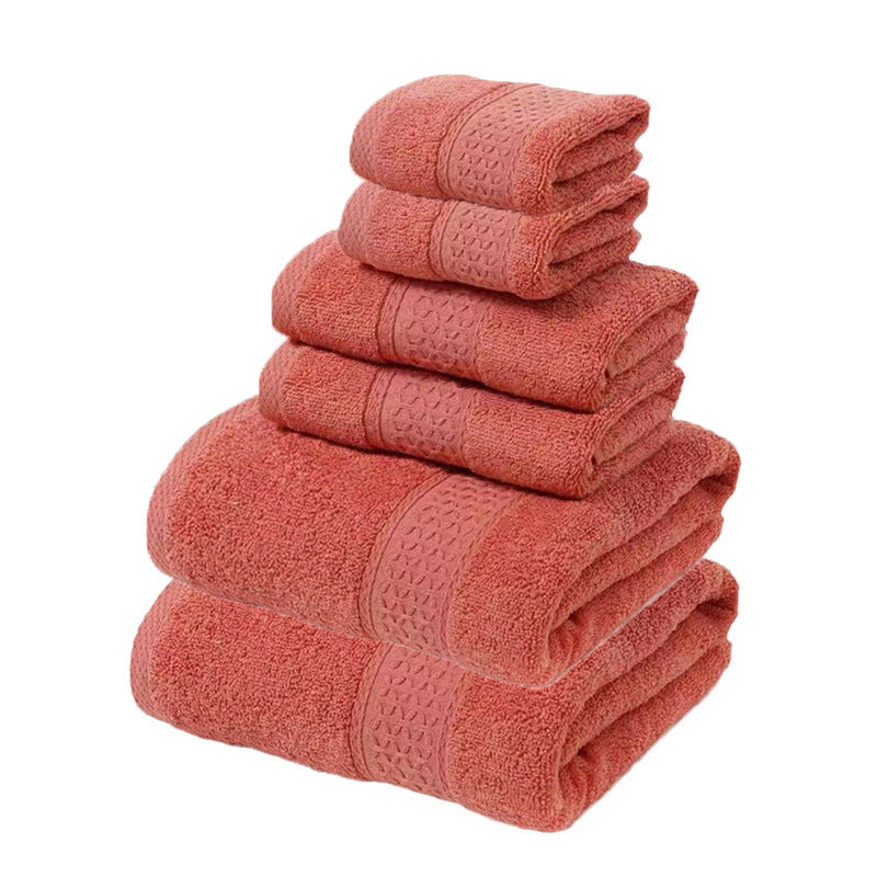 NNEDSZ Red Luxury 6-Piece 100% Cotton Towel Set - 2 Bath Towels, 2 Hand Towels, 2 Face Towels-0