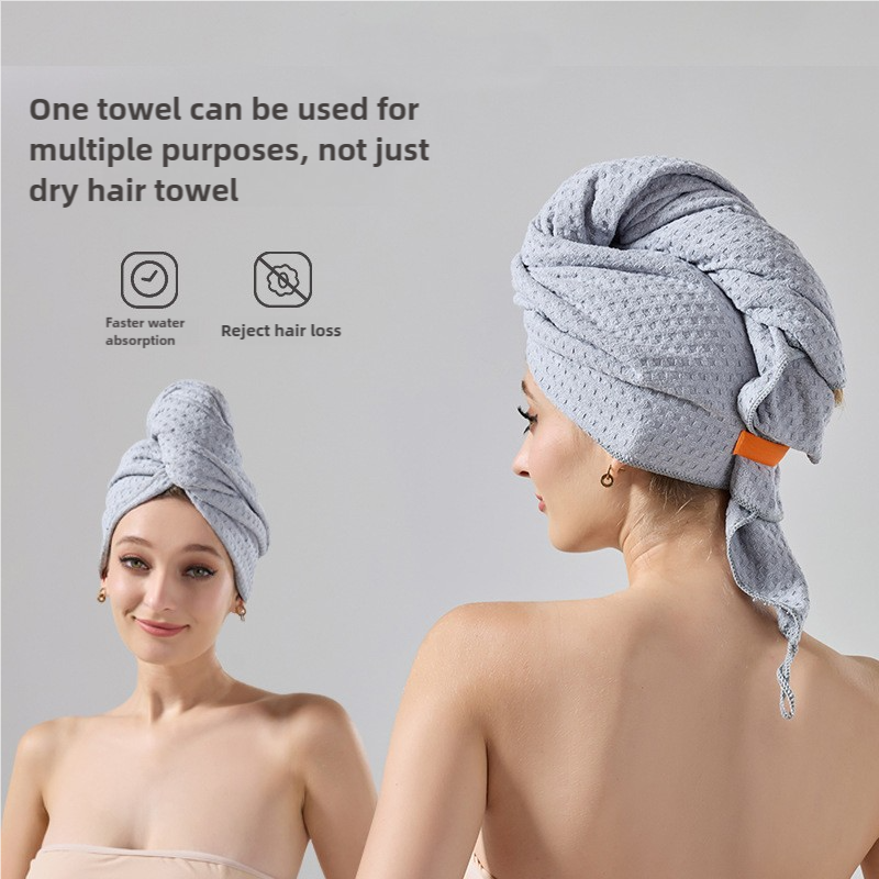 NNEDSZ 2 Pcs Coffee Super Absorbent Waffle Weave Hair Towel, Multi-Functional Quick Drying Turban for Women, Soft & Fast Drying Head Wrap-1