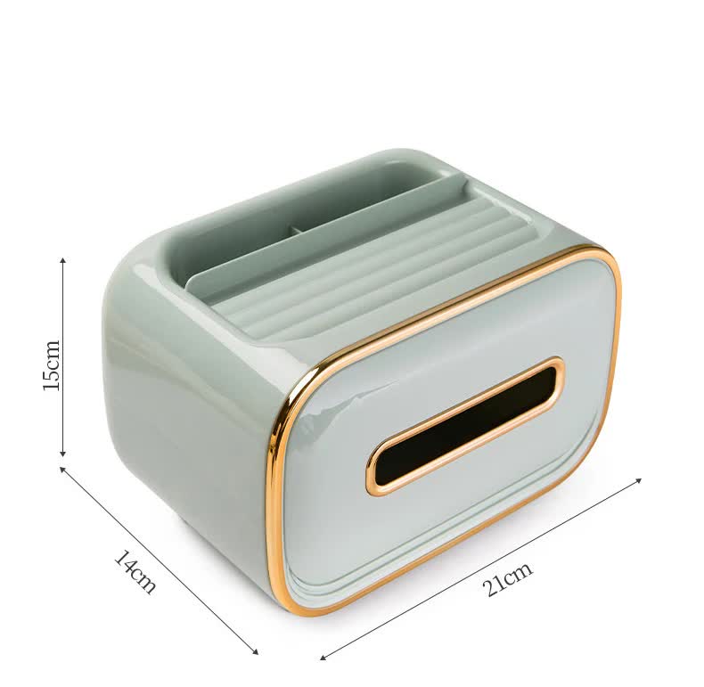 NNEDSZ Light Green PET Luxury Tissue Box - Multifunctional Desktop Paper Towel Organizer for Home and Living Room-4