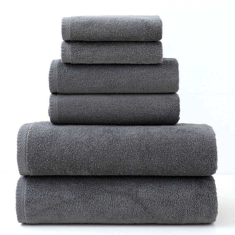 NNEDSZ Grey Premium Cotton Towel Set - 6 Pieces, Soft & Absorbent Bath Towels for Adults-0