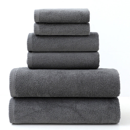 NNEDSZ Grey Premium Cotton Towel Set - 6 Pieces, Soft & Absorbent Bath Towels for Adults-0