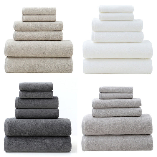 NNEDSZ Grey Premium Cotton Towel Set - 6 Pieces, Soft & Absorbent Bath Towels for Adults-1