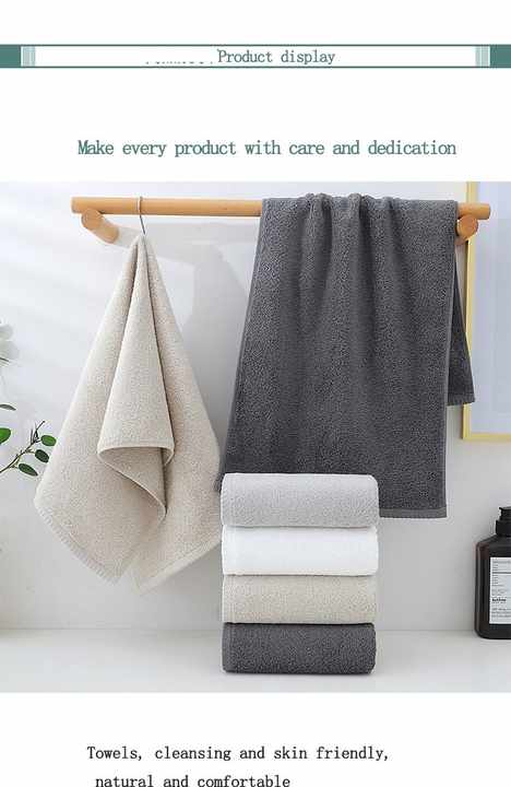NNEDSZ Grey Premium Cotton Towel Set - 6 Pieces, Soft & Absorbent Bath Towels for Adults-3