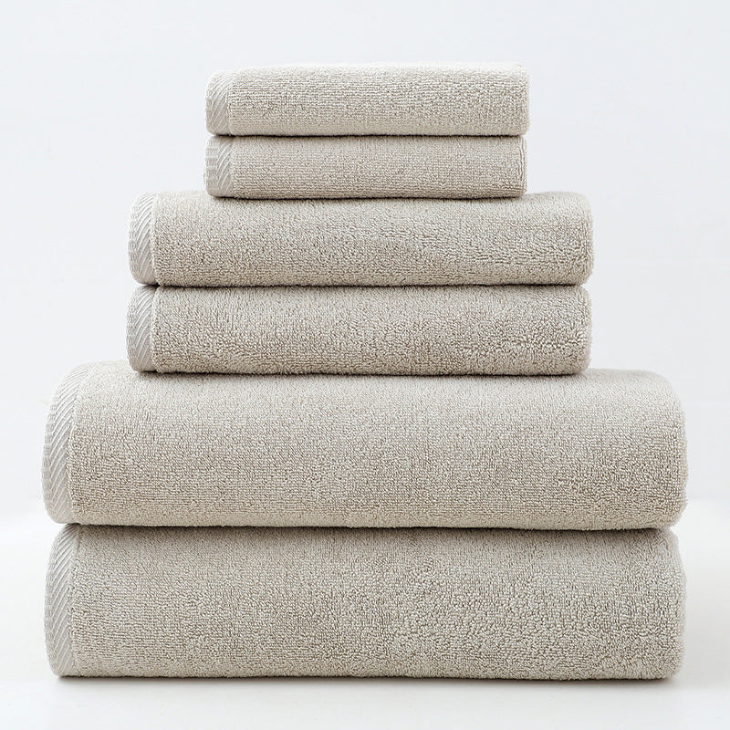 NNEDSZ Beige Premium Cotton Towel Set - 6 Pieces, Soft & Absorbent Bath Towels for Adults-0