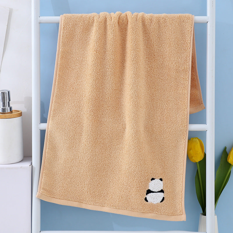NNEDSZ 2 Pcs Khaki Panda Print Soft Cotton Hand Towel, Super Absorbent Mini Towels, 34x75cm-0