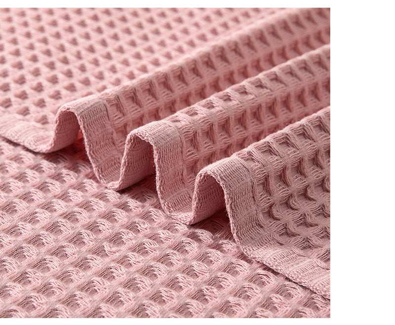 NNEDSZ Green Pure Cotton Waffle Weave Bath Towel - Soft, Absorbent & Extra Large 70x140 cm for Home Use-4