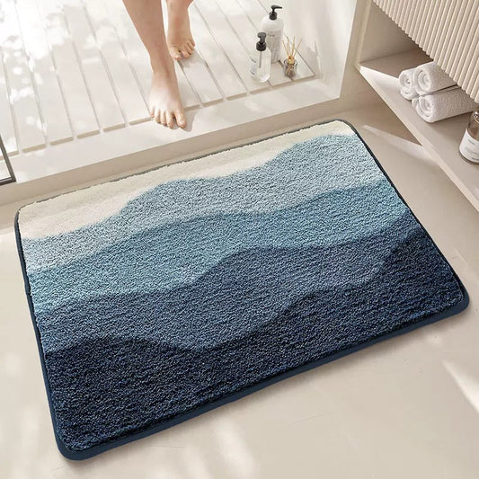 NNEDSZ Blue Bath Mat - Super Absorbent, Non-Slip Bathroom Floor Mat - 40x60cm-0