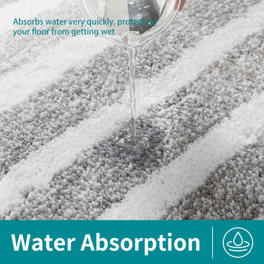 NNEDSZ Blue Stripes Absorbent Striped Bathroom Rug - Non-Slip Bath Mat for Bathroom, Toilet & Shower Room Entrance 50x80cm-1