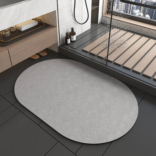 NNEDSZ Oval dark grey Quick-Dry Absorbent Non-Slip Bath Rug for Bathroom, Kitchen & Entryway 60x90cm-0