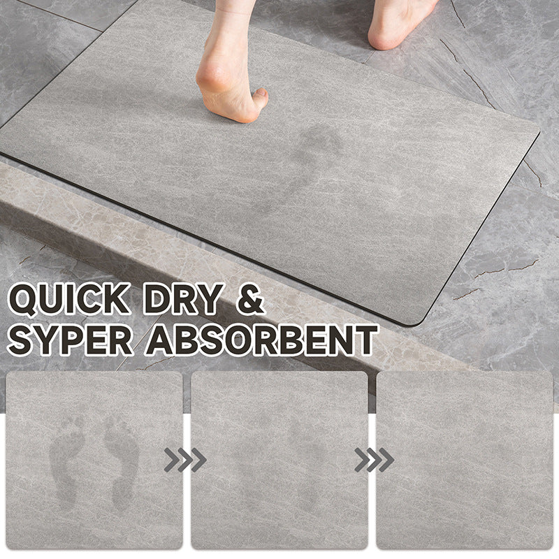 NNEDSZ Oval dark grey Quick-Dry Absorbent Non-Slip Bath Rug for Bathroom, Kitchen & Entryway 60x90cm-1