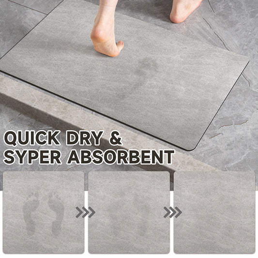 NNEDSZ Oval dark grey Quick-Dry Absorbent Non-Slip Bath Rug for Bathroom, Kitchen & Entryway 60x90cm-1