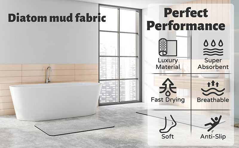 NNEDSZ Oval dark grey Quick-Dry Absorbent Non-Slip Bath Rug for Bathroom, Kitchen & Entryway 60x90cm-2