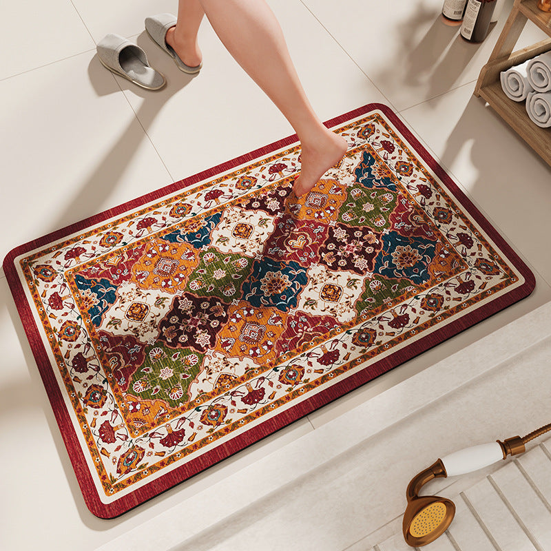 NNEDSZ Non-Slip Diatomaceous Earth Bath Mat - Quick-Dry, Durable Toilet Rug 40x60cm-1