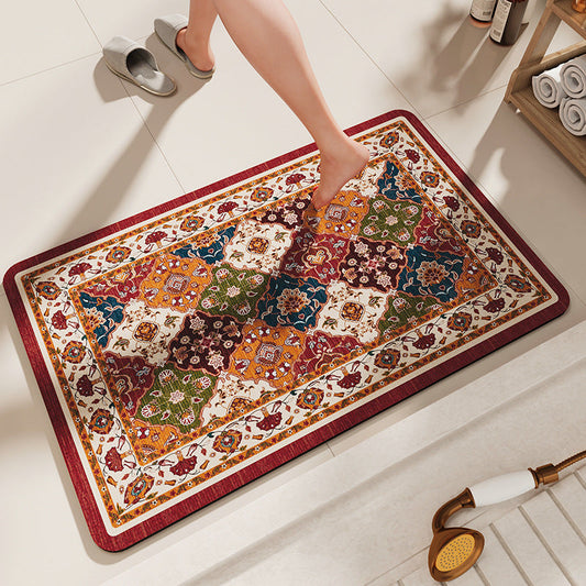 NNEDSZ Non-Slip Diatomaceous Earth Bath Mat - Quick-Dry, Durable Toilet Rug 40x60cm-1