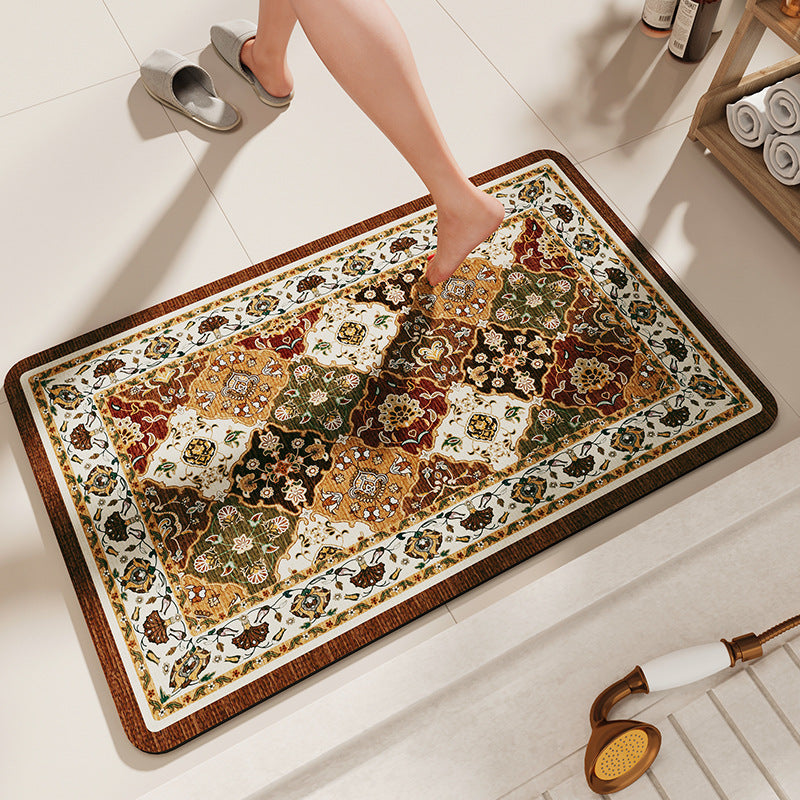 NNEDSZ Non-Slip Diatomaceous Earth Bath Mat - Quick-Dry, Durable Toilet Rug 50x80cm-0