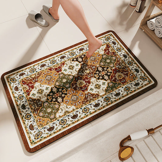 NNEDSZ Non-Slip Diatomaceous Earth Bath Mat - Quick-Dry, Durable Toilet Rug 50x80cm-0