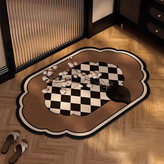 NNEDSZ Plum in a bottle Diatomaceous Earth Bathroom Mat - Vintage Design, Fast-Dry Anti-Slip 60*90cm-0