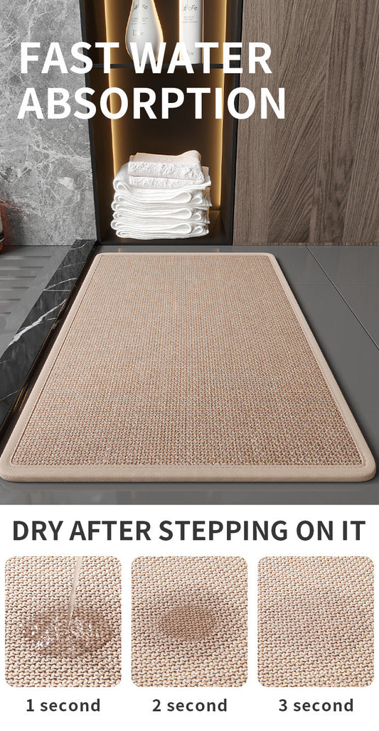 NNEDSZ Grey Quick Dry Bathroom Rug - Non-Slip PVC Foam, Super Absorbent, 50x80cm-1