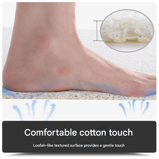 NNEDSZ Teal Flying Bird Pattern  PVC Non-Slip Bath Mat 45x75cm - Shower Drain Hole Design, Soft & Quick-Dry Bathroom Rug-1