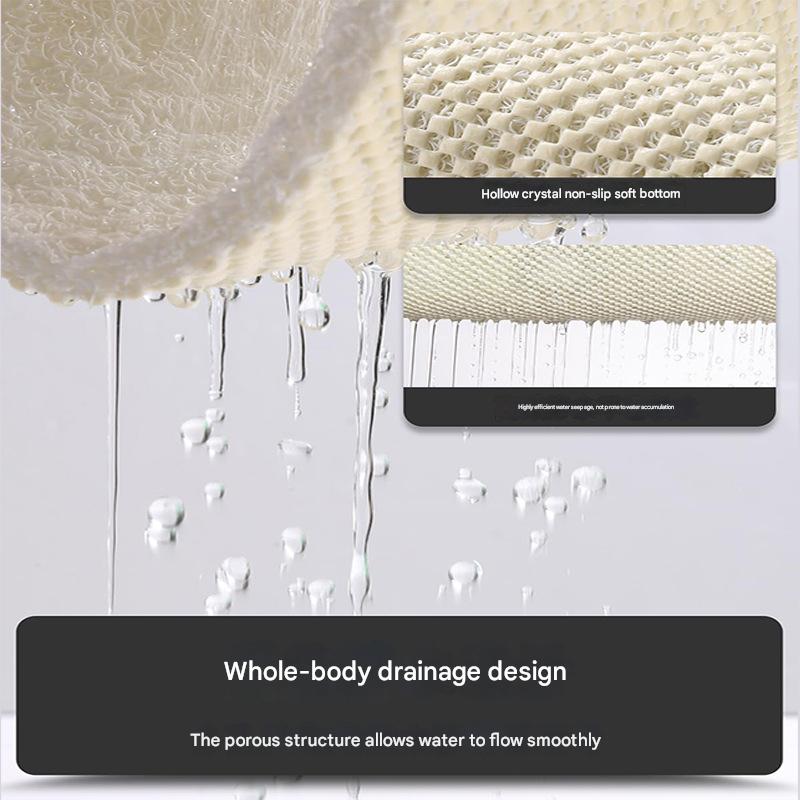 NNEDSZ Teal Flying Bird Pattern  PVC Non-Slip Bath Mat 50x80cm - Shower Drain Hole Design, Soft & Quick-Dry Bathroom Rug-2
