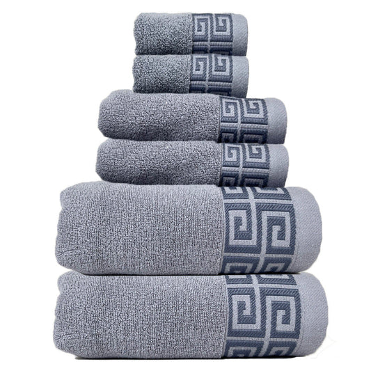 NNEDSZ Grey Luxury Cotton Towel Set - 6-Piece Highly Absorbent Bath & Hand Towels-0