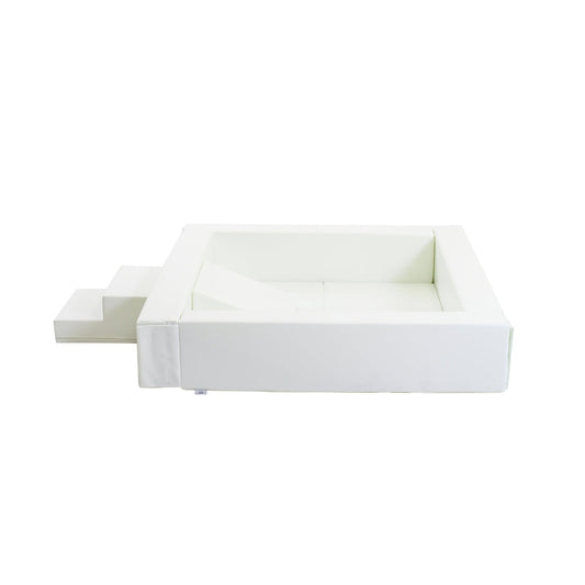 Soft Play Bundle - White Ball Pit with a Wedge and Steps-0