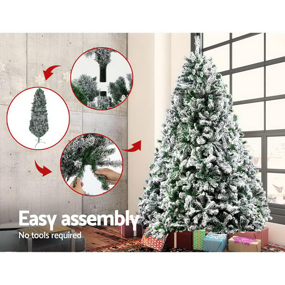 NNEDSZ Jollys Christmas Tree 2.4M 8FT Xmas Decorations Snow Home Decor 1500 Tips-4