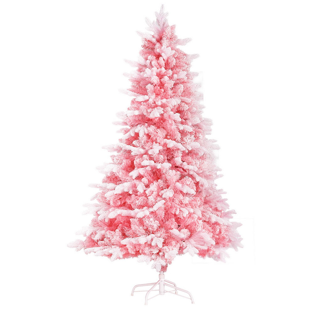 NNEDSZ Jingle Jollys Christmas Tree 1.8m Pink Xmas Tree Snowy Party Decor 810 Tips-0
