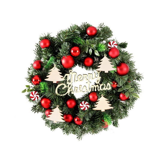 NNEDSZ Jingle Jollys Christmas Wreath 40CM Xmas Garland Baubles Ornaments Party Decor-0