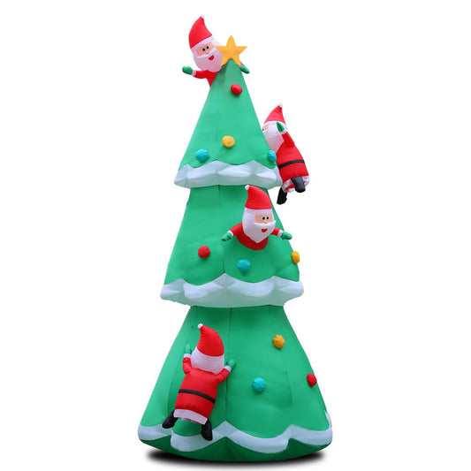 NNEDSZ Jollys 5M Christmas Inflatable Santa on Christmas Tree Xmas Decor LED-0