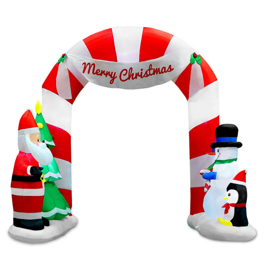 NNEDSZ Jollys 3M Christmas Inflatable Archway with Santa Xmas Decor LED-0