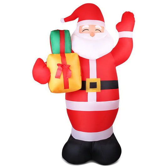 NNEDSZ Jollys 2.4M Christmas Inflatables Santa Xmas Light Decor LED Airpower-0