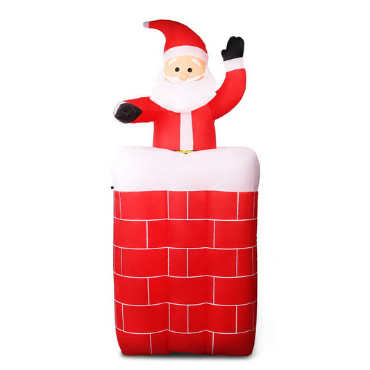 NNEDSZ Jollys 1.8M Christmas Inflatable Archway with Santa Xmas Decor LED-0