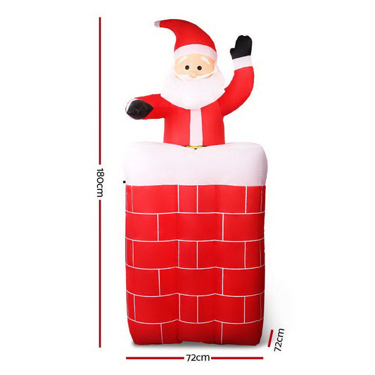 NNEDSZ Jollys 1.8M Christmas Inflatable Archway with Santa Xmas Decor LED-1