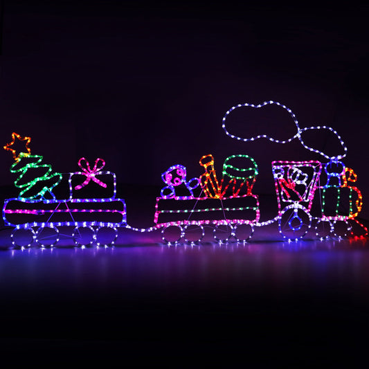 NNEDSZ Jingle Jollys Christmas Lights Motif LED Rope Light Train Xmas Decor-0