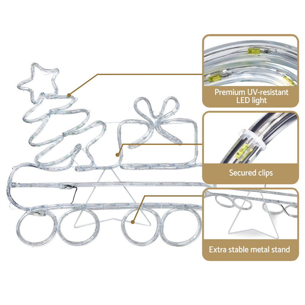 NNEDSZ Jingle Jollys Christmas Lights Motif LED Rope Light Train Xmas Decor-3